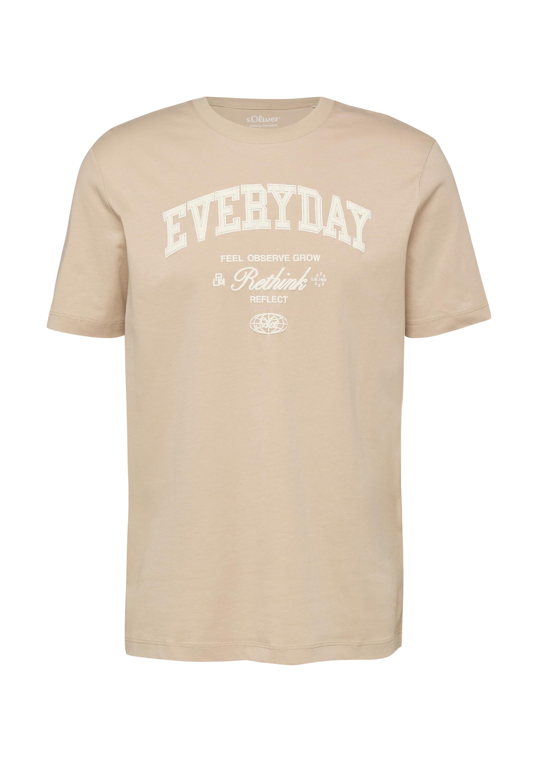 s.Oliver Frontprint T-Shirt Baumwolljersey Weiß