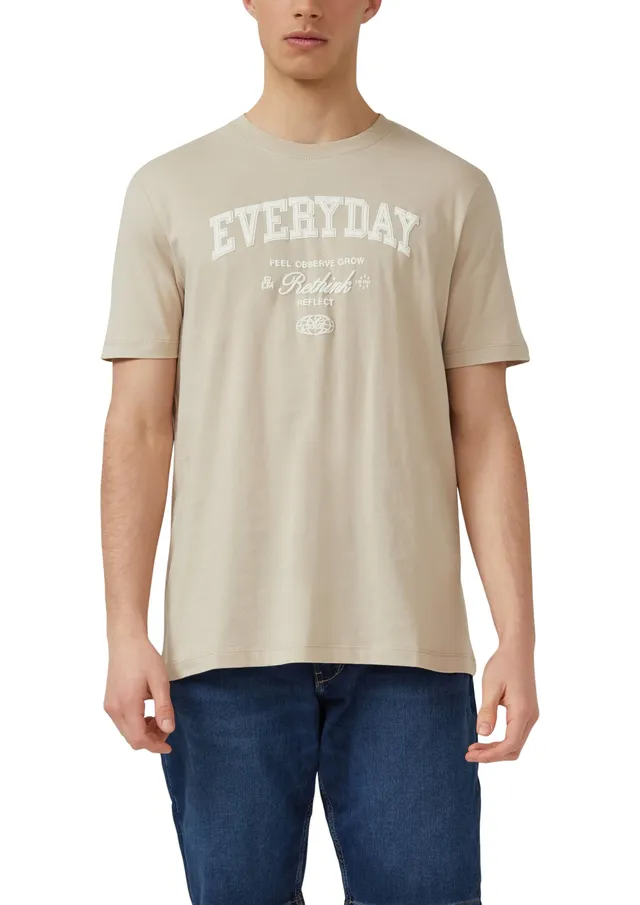 s.Oliver Frontprint T-Shirt Baumwolljersey Weiß