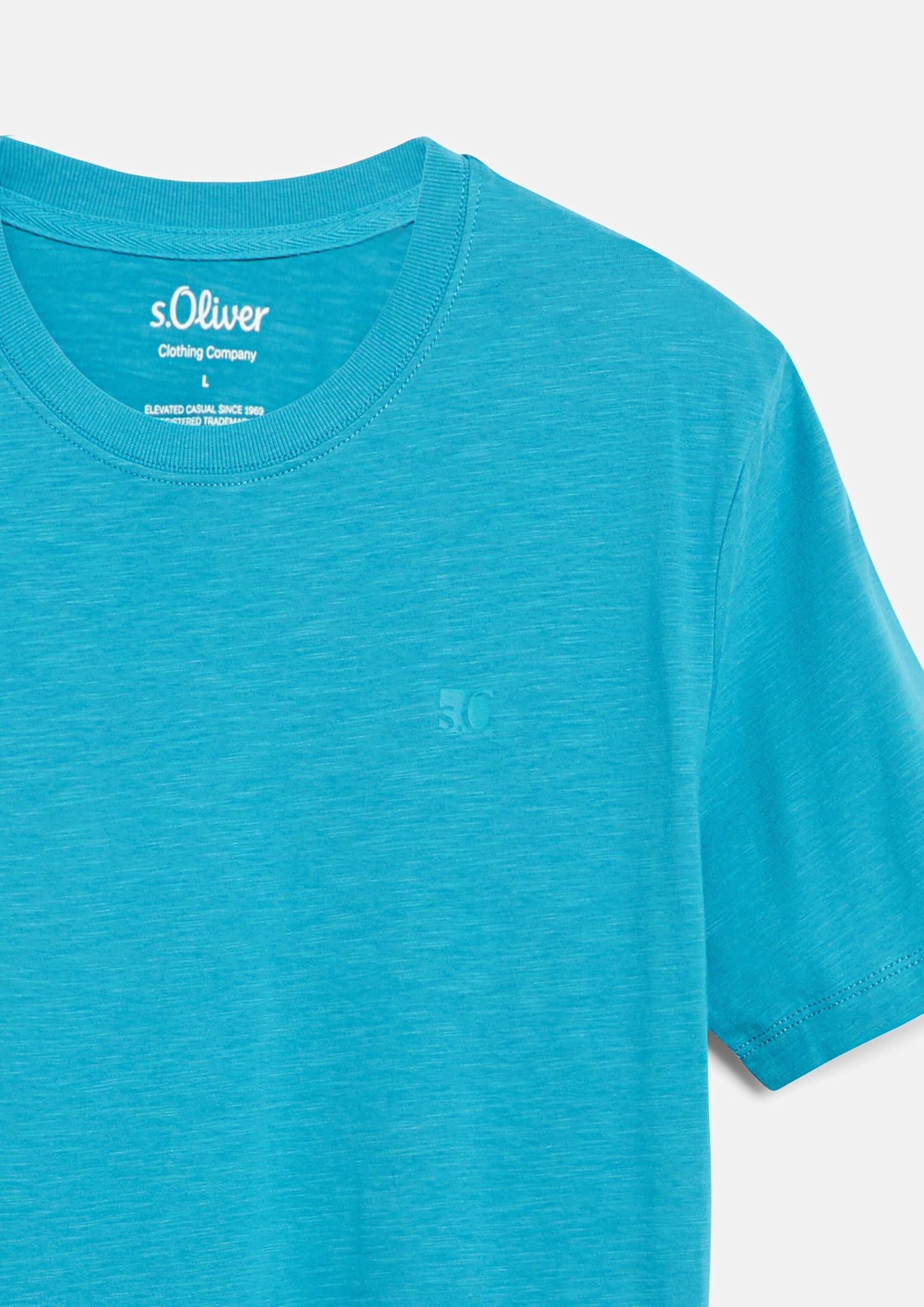 s.Oliver Junior T-Shirt Flammgarn Logo hellblau