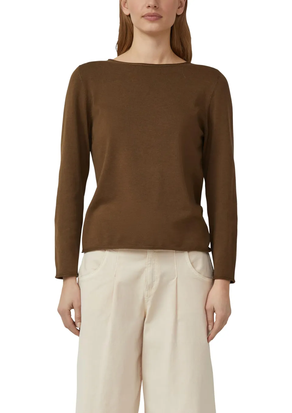 s.Oliver Red Label Feinstrickpullover Rollkanten Langarm