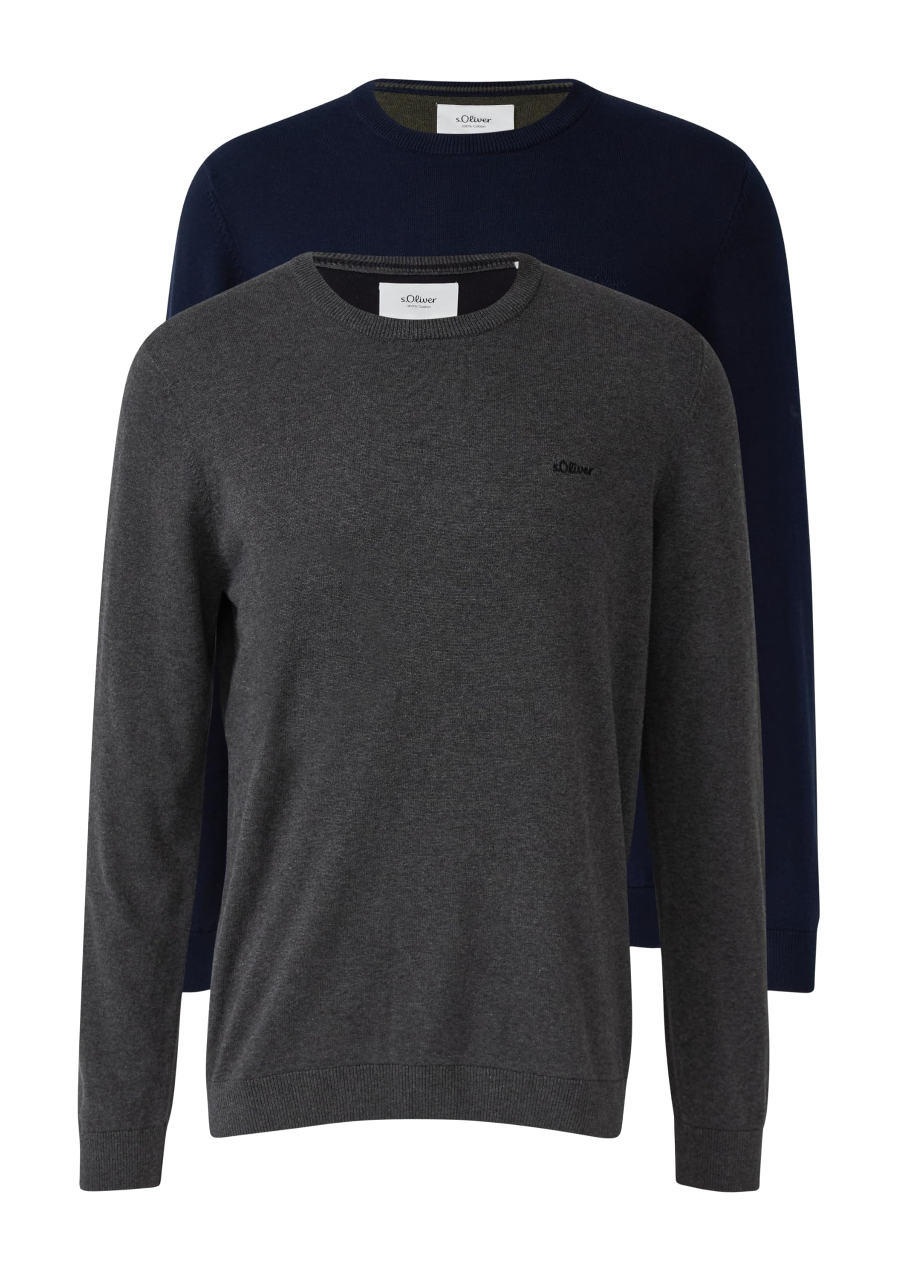 s.Oliver RED LABEL 2er-Pack Strickpullover L navy Baumwolle