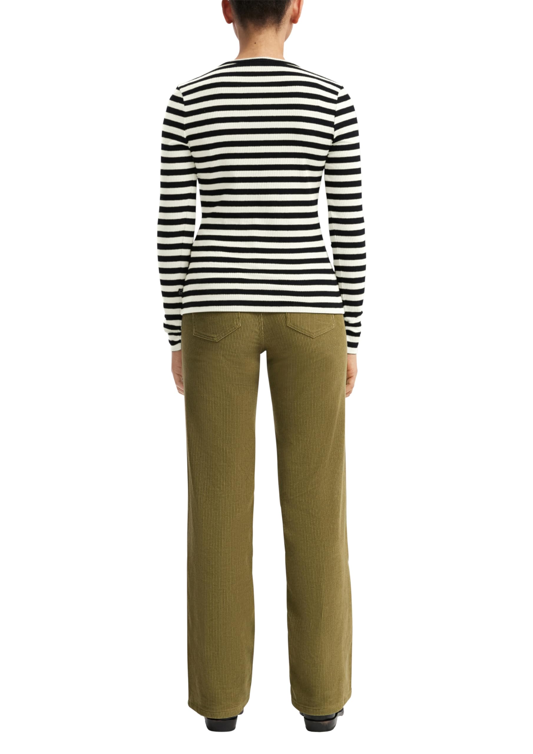 s.Oliver Junior Longsleeve gerippt slim schwarz