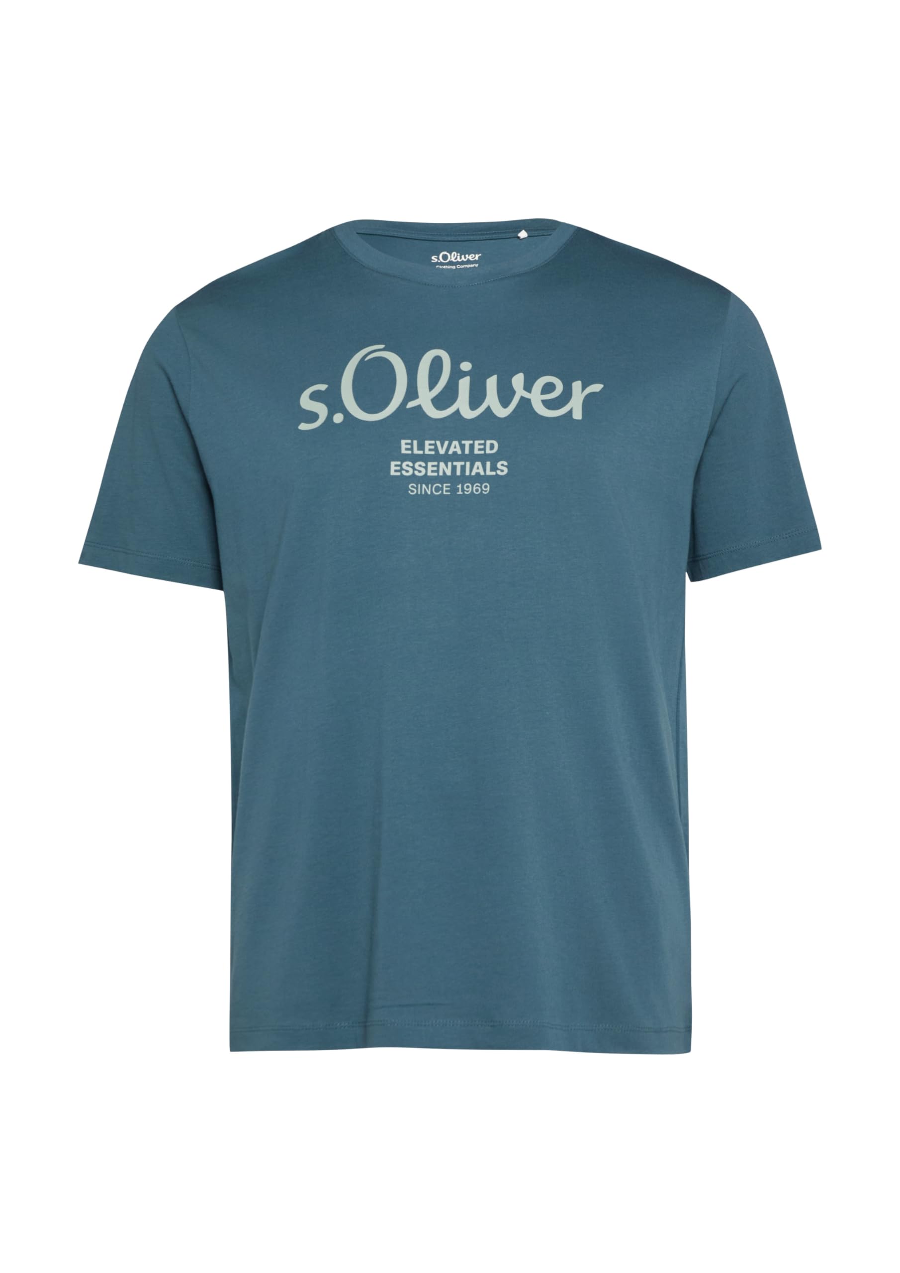 s.Oliver Big Size Fit Herren T-Shirt Label-Print Jersey