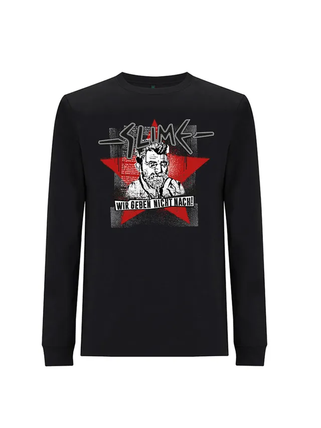 Slime Erich Mühsam Long Sleeve T-Shirt Schwarz Langarm Baumwolle