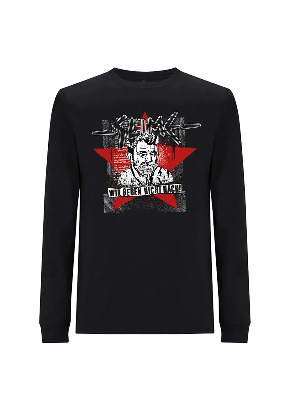 Slime Erich Mühsam Long Sleeve T-Shirt Schwarz Langarm Baumwolle