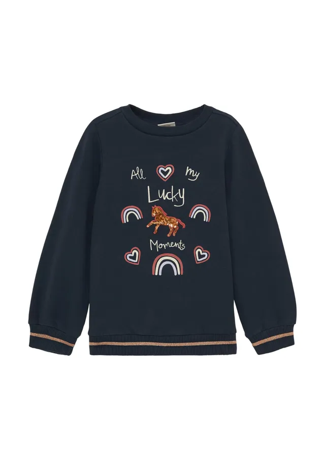 s.Oliver Red Label Sweatshirt Glitzer Pailletten Baumwolle