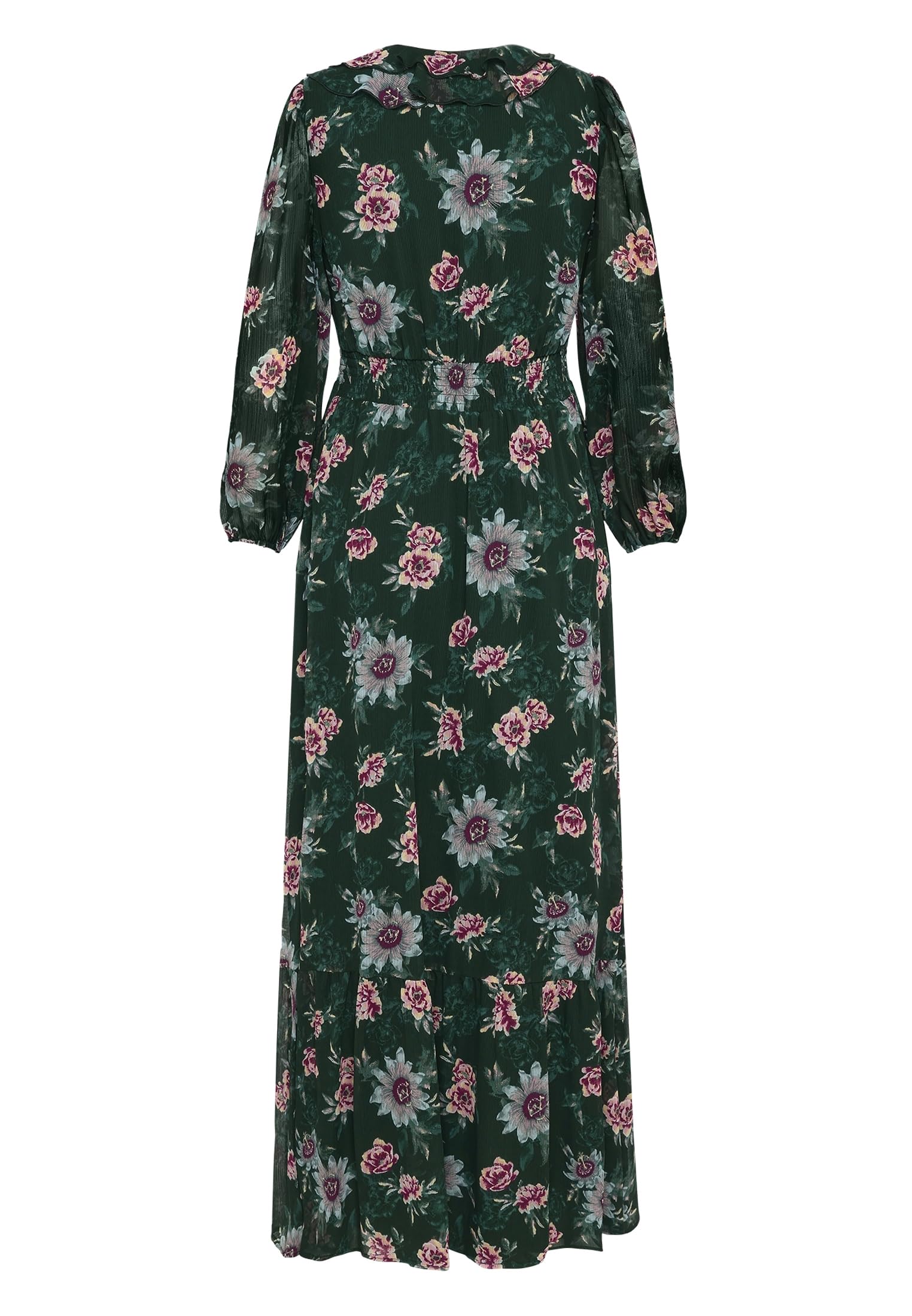 zero Maxikleid Langarm Gr. 40 Dark Green Pink floral