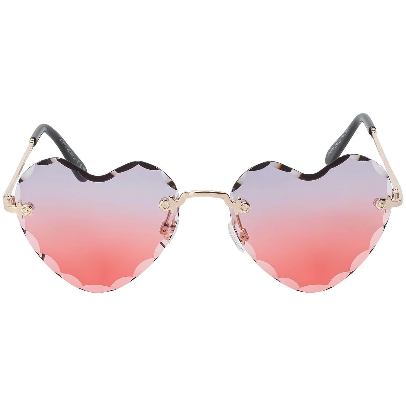 BEZLIT Herz Sonnenbrille UV400 Lila-Rot Verlauf