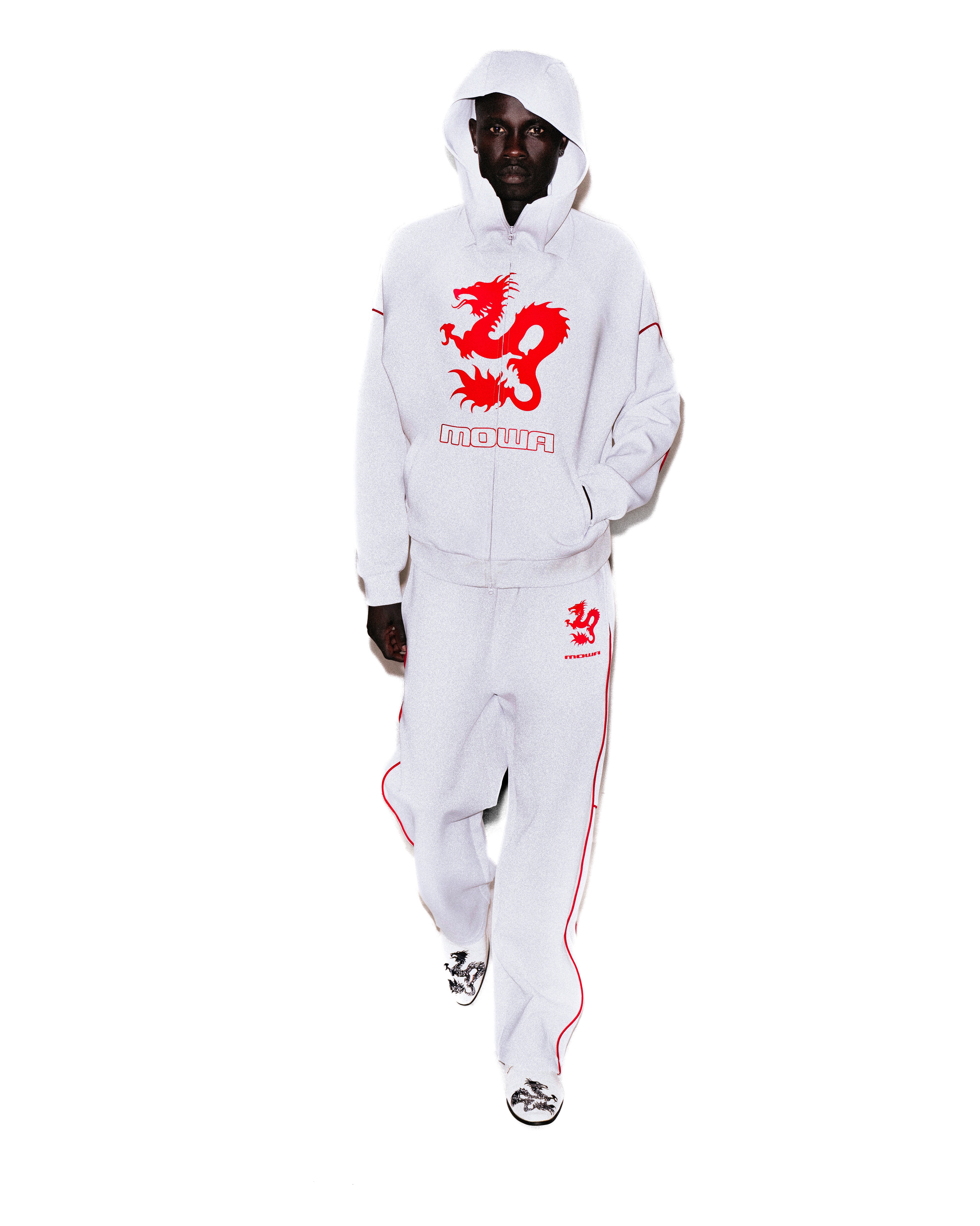 Mowalola Zushi Track Top Oberteil Weiß Stretch