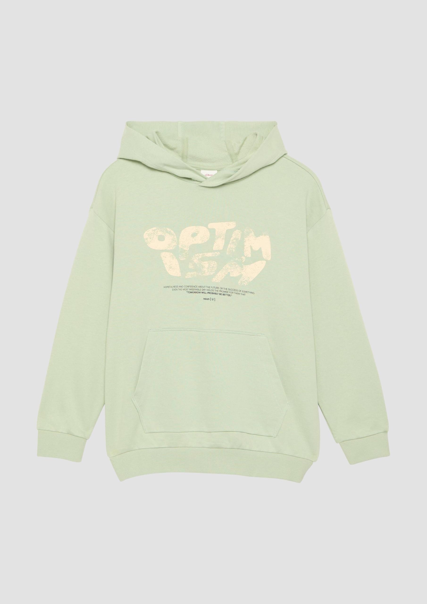 s.Oliver Oversized Hoodie salbeigrün mit Frontprint
