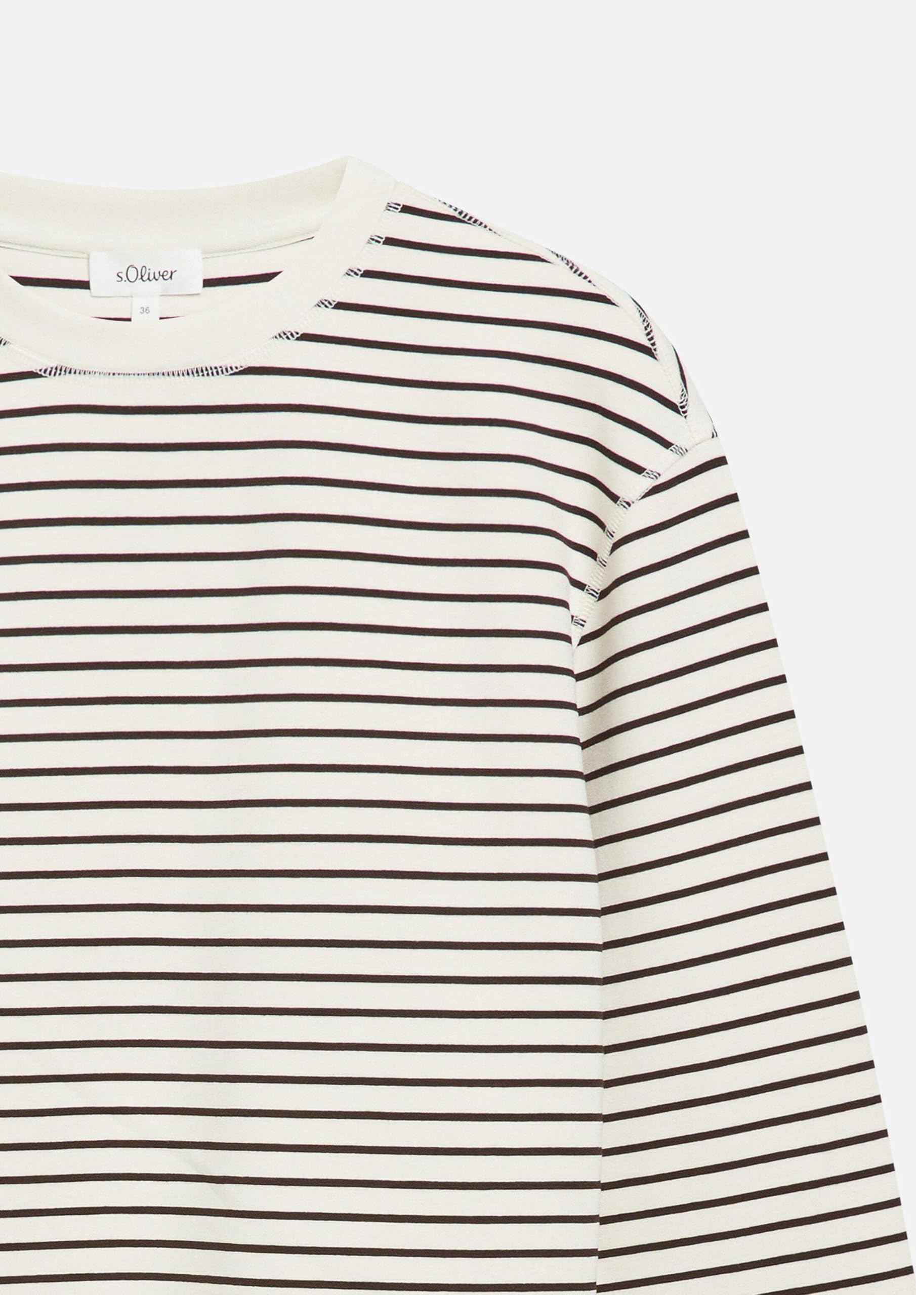 s.Oliver RED LABEL Scuba-Sweatshirt Ringel Relaxed Fit