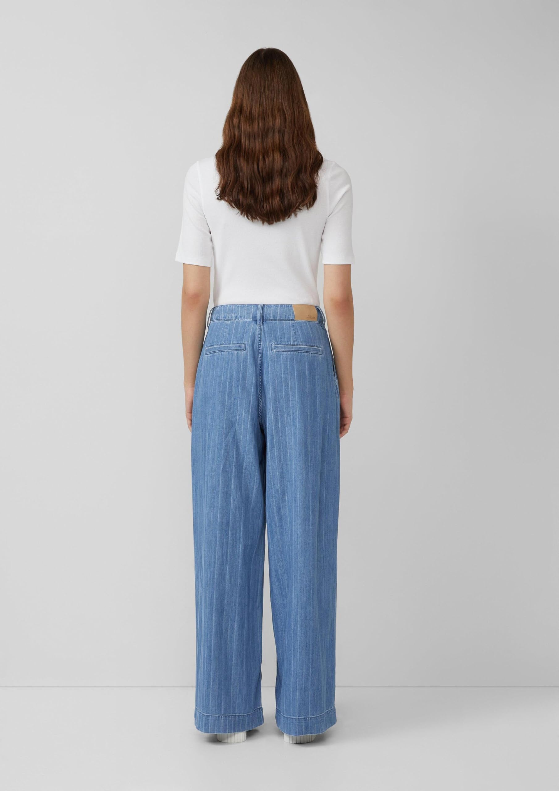 s.Oliver Nadelstreifen Jeans Extra Wide Leg Blau 44W/32L