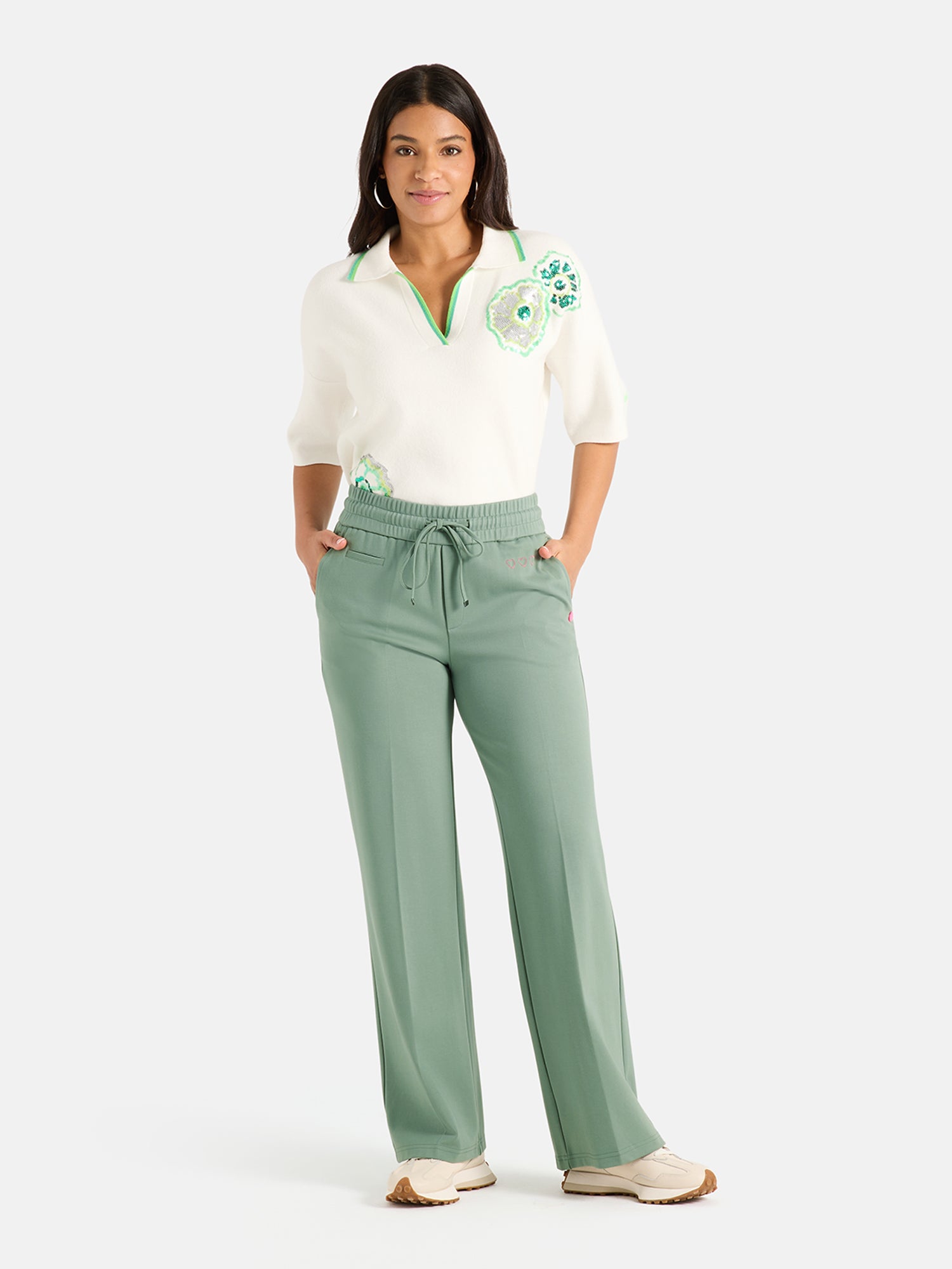 Lieblingsstück Wide Leg Hose garden green mit Elastan
