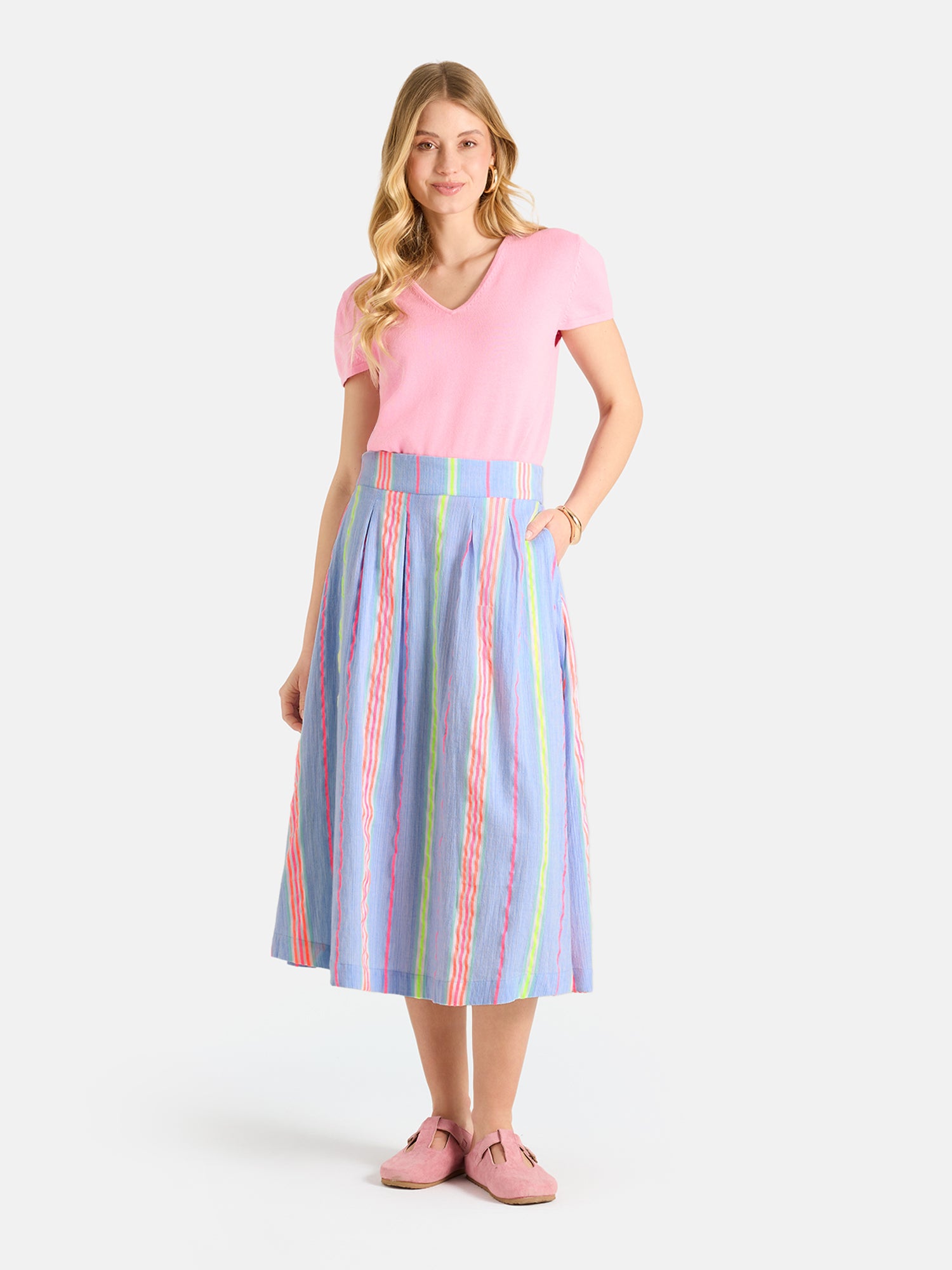 Lieblingsstück KavitaL Rock blue bell Baumwolle Lurex