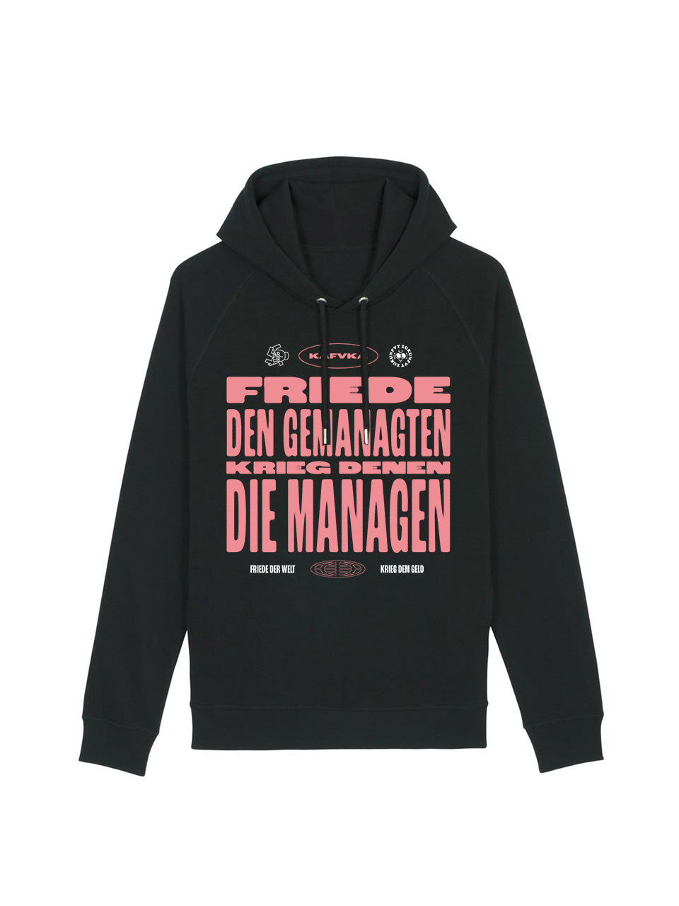 dna merch Kafvka Friede den Gemanangten Kapuzenpullover Schwarz