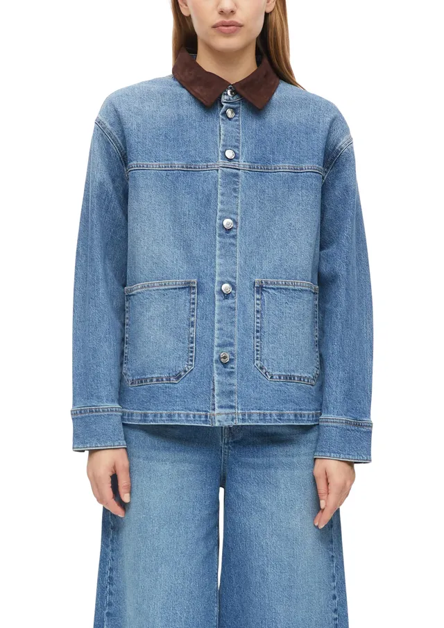 s.Oliver Red Label Jeans-Overshirt Velourskragen Gr. 36