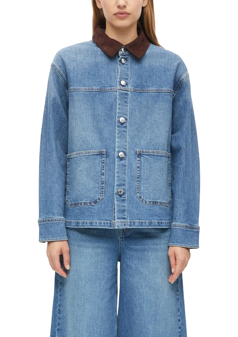 s.Oliver Red Label Jeans-Overshirt Velourskragen Gr. 36