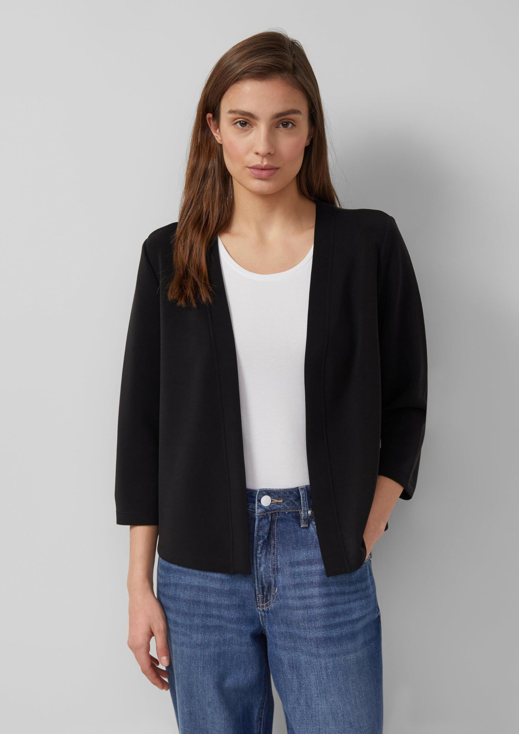 s.Oliver Red Label Scuba-Jacke Schwarz 3/4 Arm