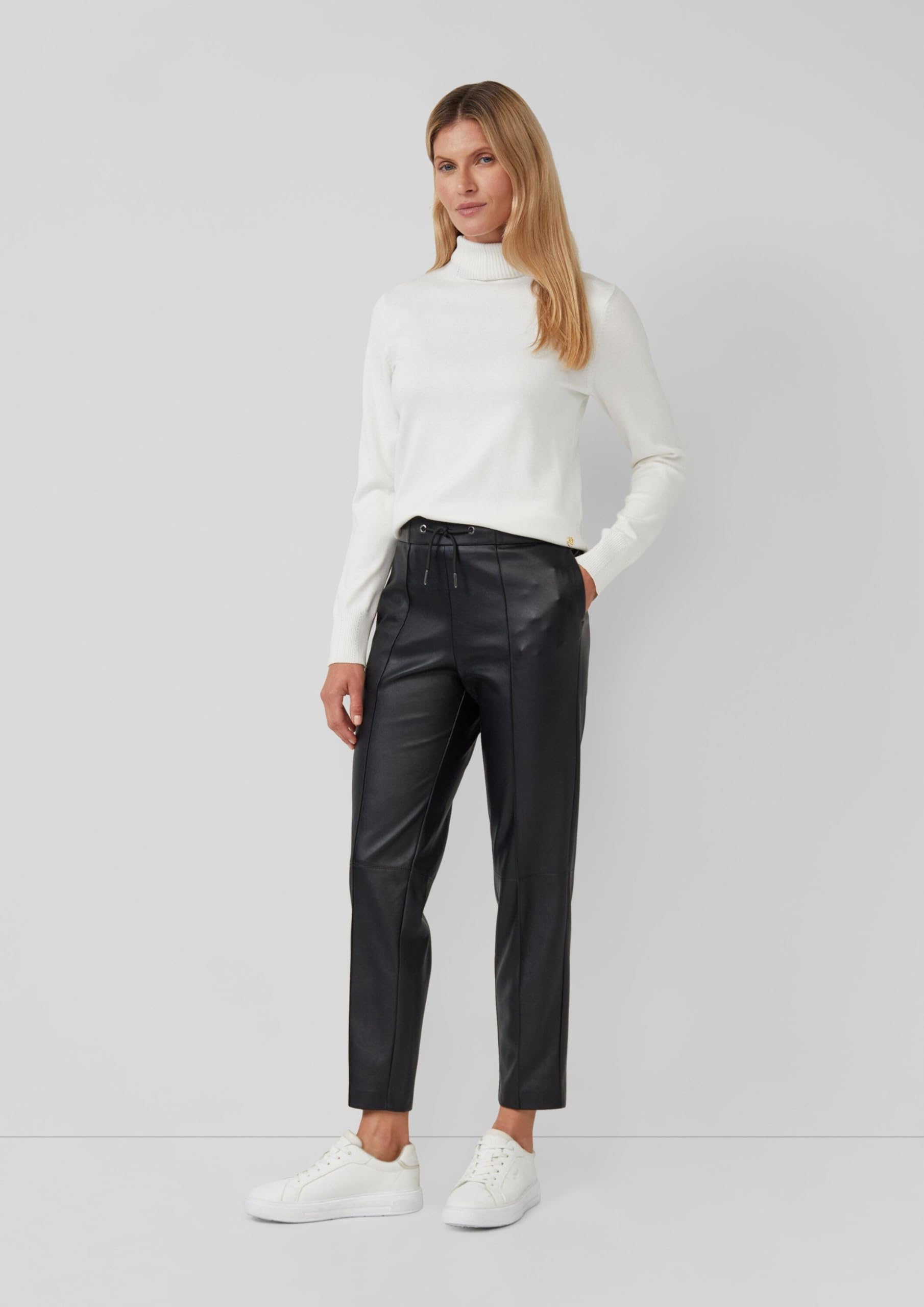 s.Oliver Junior Jogpants Lederimitat Hose mit Tunnelzug schwarz