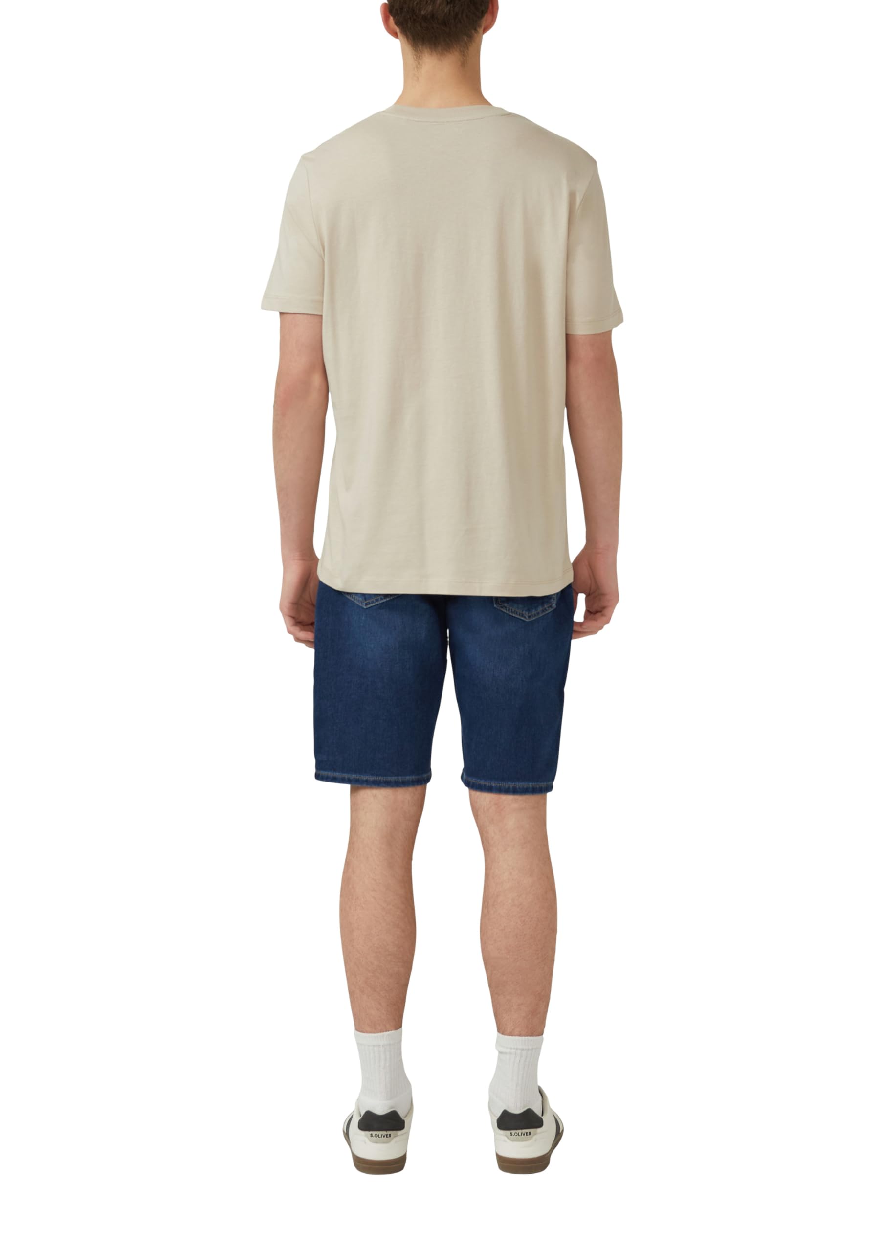 s.Oliver Frontprint T-Shirt Baumwolljersey Weiß