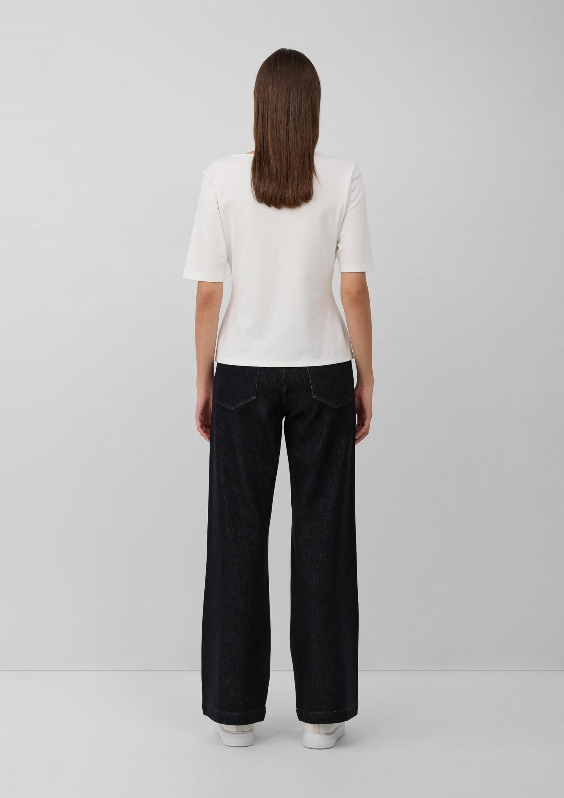 s.Oliver Damen T-Shirt Halbarm Leo-Frontprint Größe 38