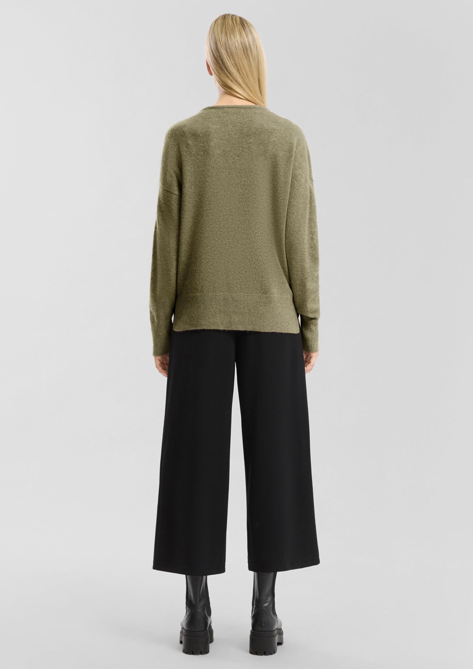 s.Oliver QS Strickpullover Ajour-Detail V-Ausschnitt