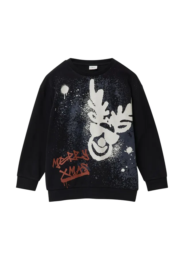 s.Oliver Red Label X-Mas Sweatshirt schwarz Oversize
