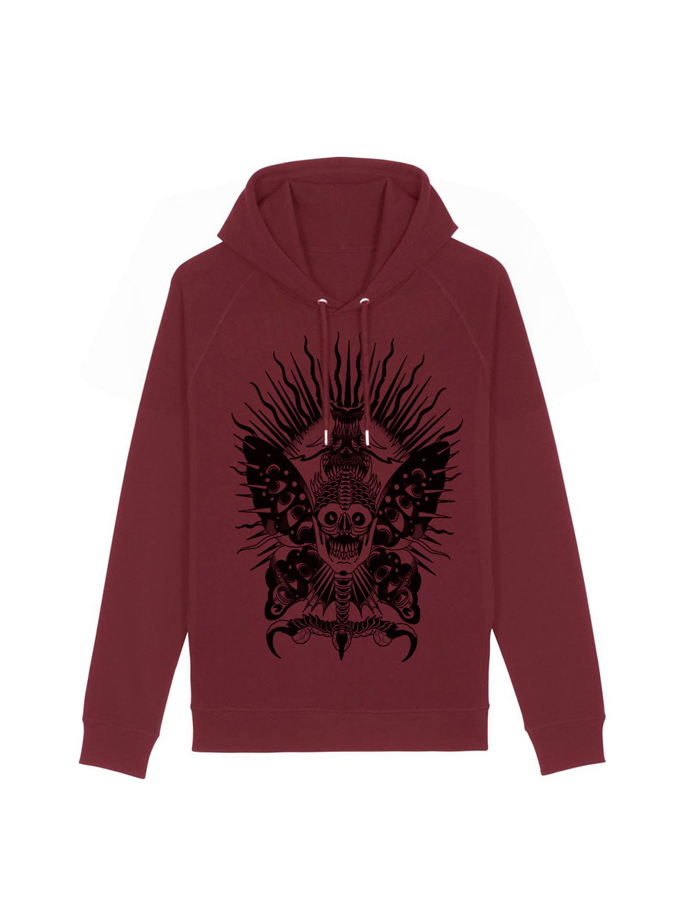 Der Loco Sailor Scary Butterfly Kapuzenpullover Burgunderrot