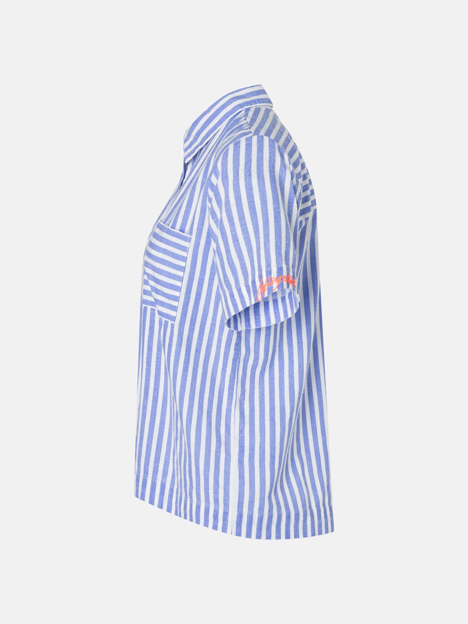 Lieblingsstück PeraL Kurzarm-Bluse royal blue gestreift