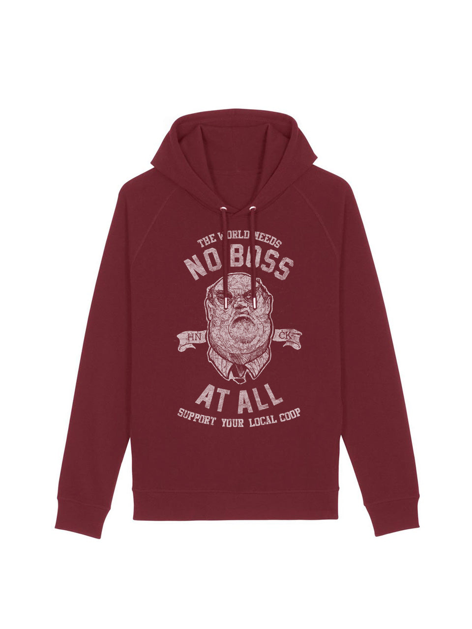 dna merch Classics No Boss At All Kapuzenpullover Schwarz Biobaumwolle