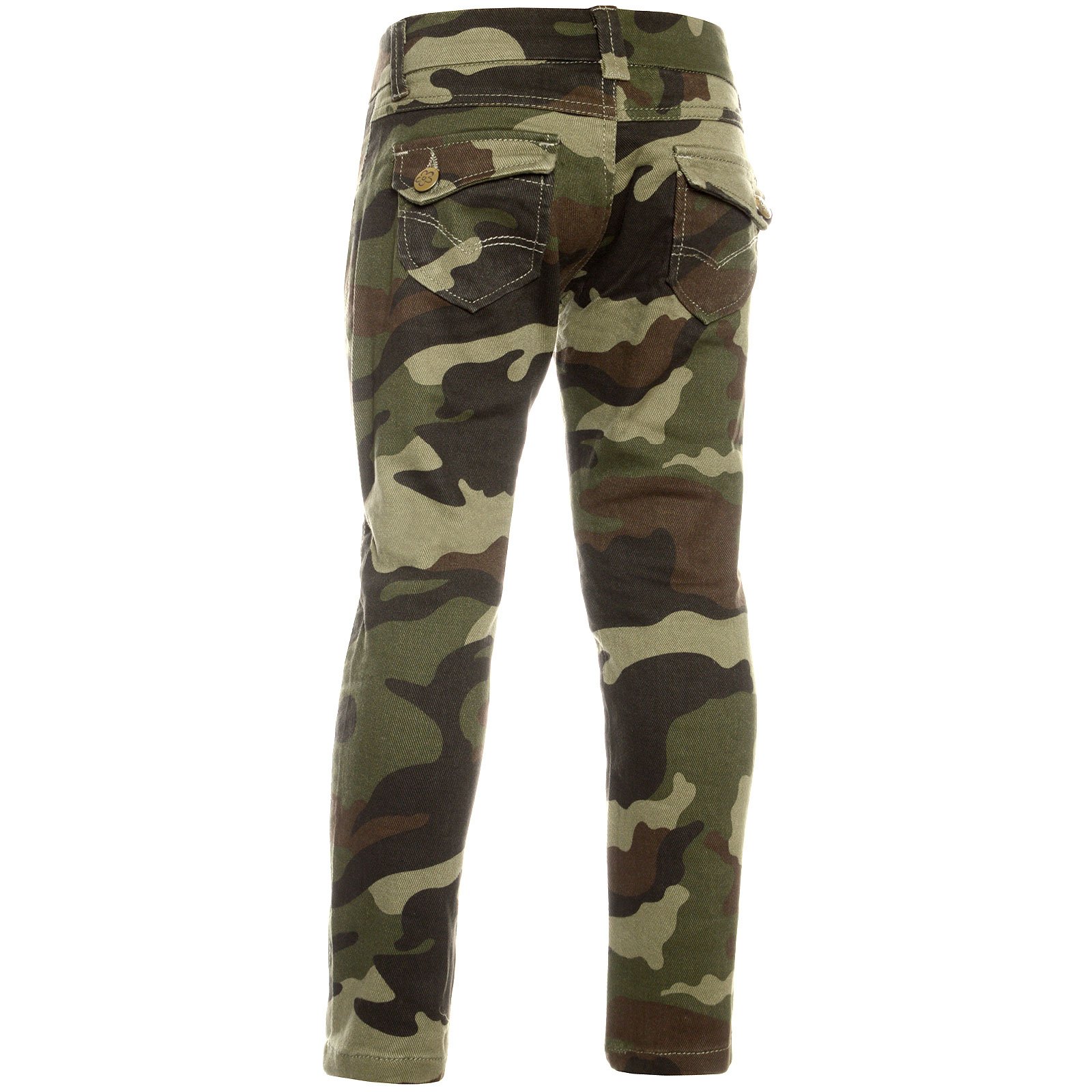BEZLIT 21878 Mädchen Chino Hose Braun Camouflage Stretch