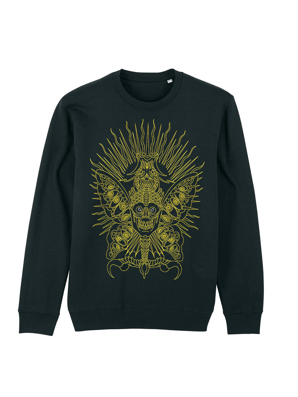 Der Loco Sailor Scary Butterfly V2 Rundhalspullover Schwarz Baumwolle