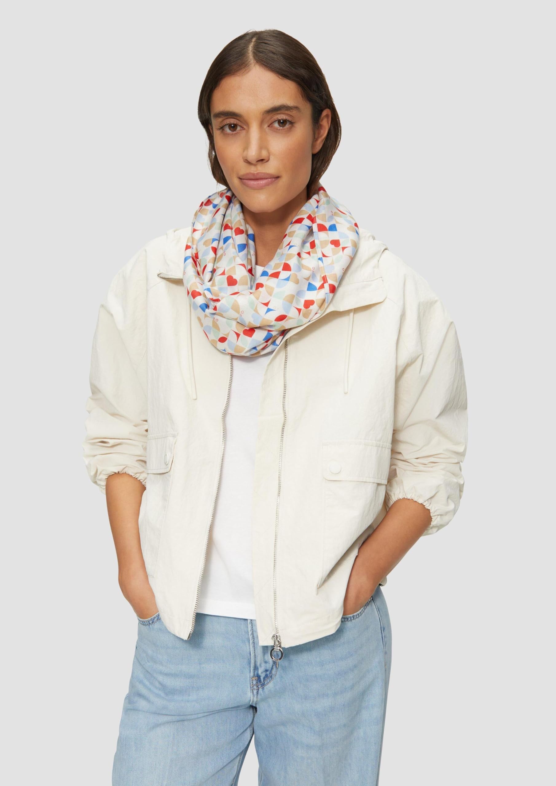 s.Oliver Loop Schal Viskose All-over-Print Damen weich