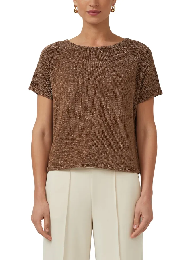 s.Oliver Black Label Strickpullover ärmellos U-Boot Relaxed Fit