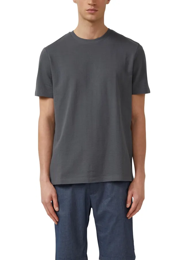 s.Oliver Junior Struktur T-Shirt dunkelgrau Baumwolle