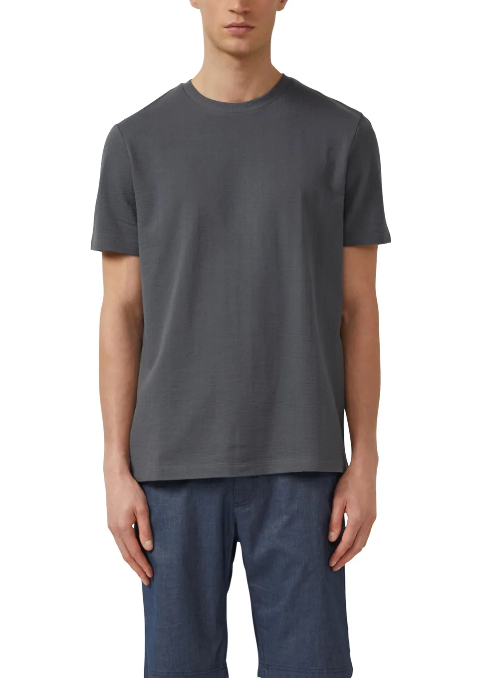 s.Oliver Junior Struktur T-Shirt dunkelgrau Baumwolle