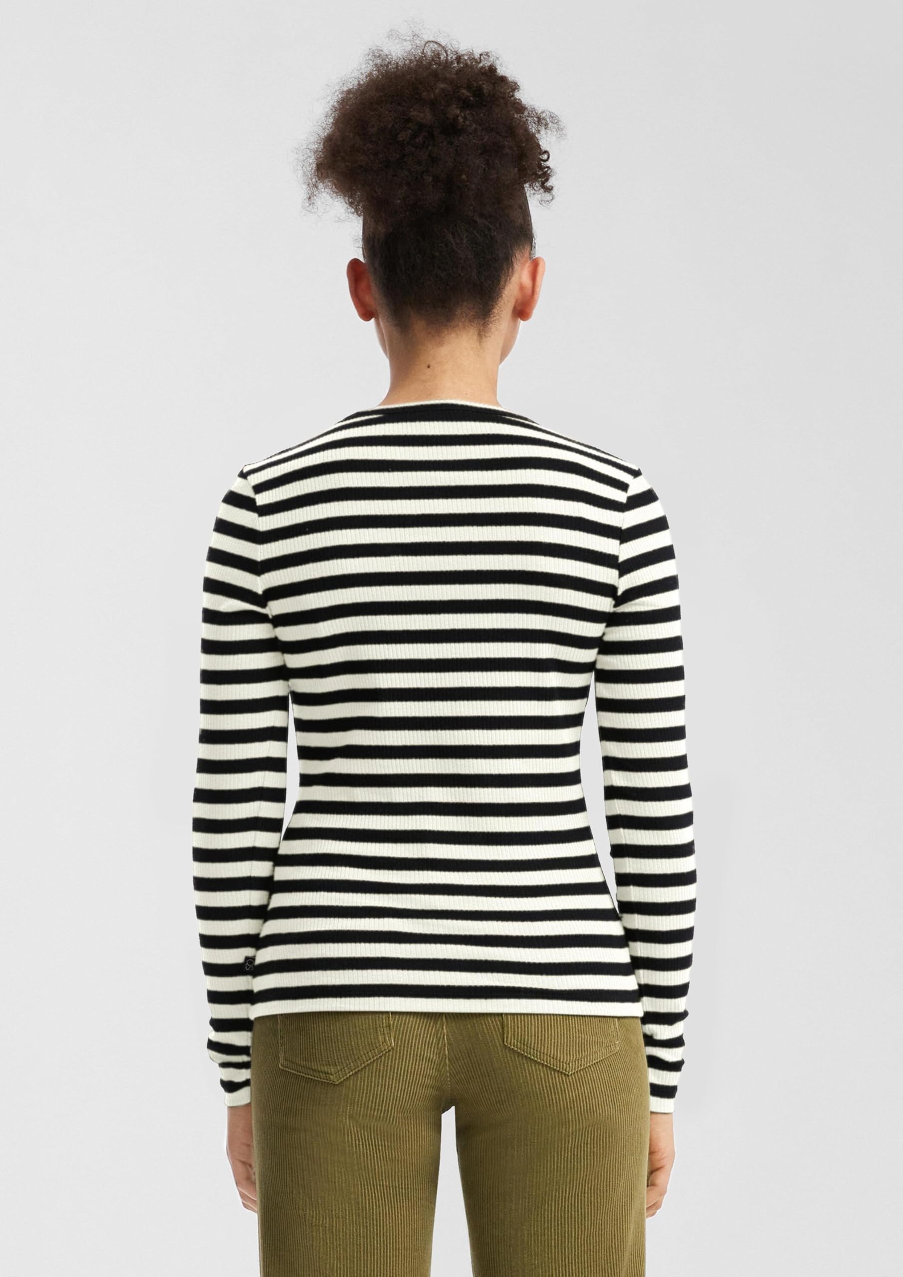 s.Oliver Junior Longsleeve gerippt slim schwarz
