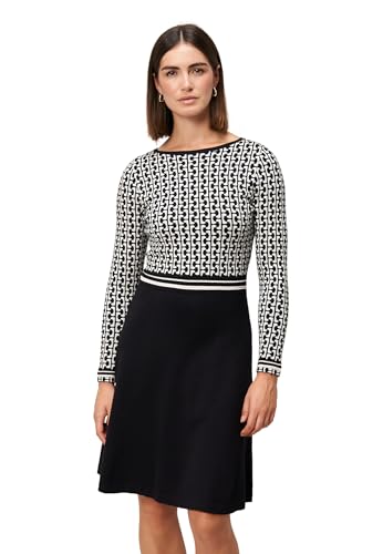 zero Strickkleid grafisches Muster 40 BlackCream midi