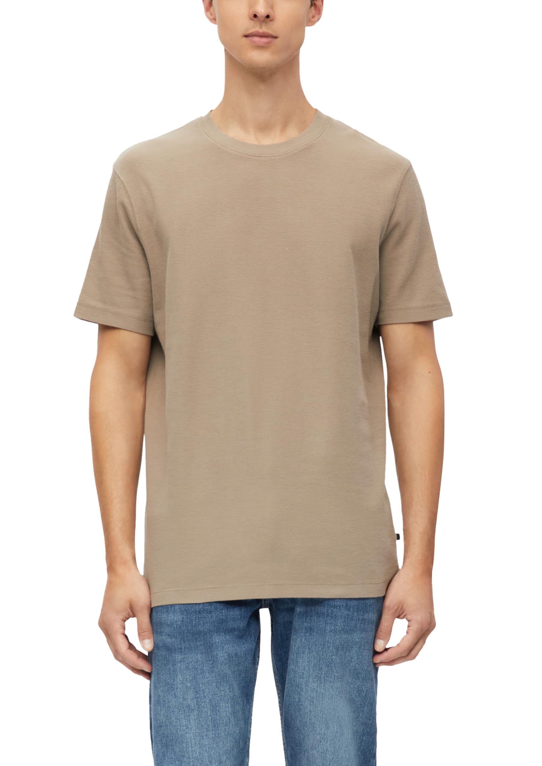 s.Oliver Waffeljersey T-Shirt Beige reine Baumwolle