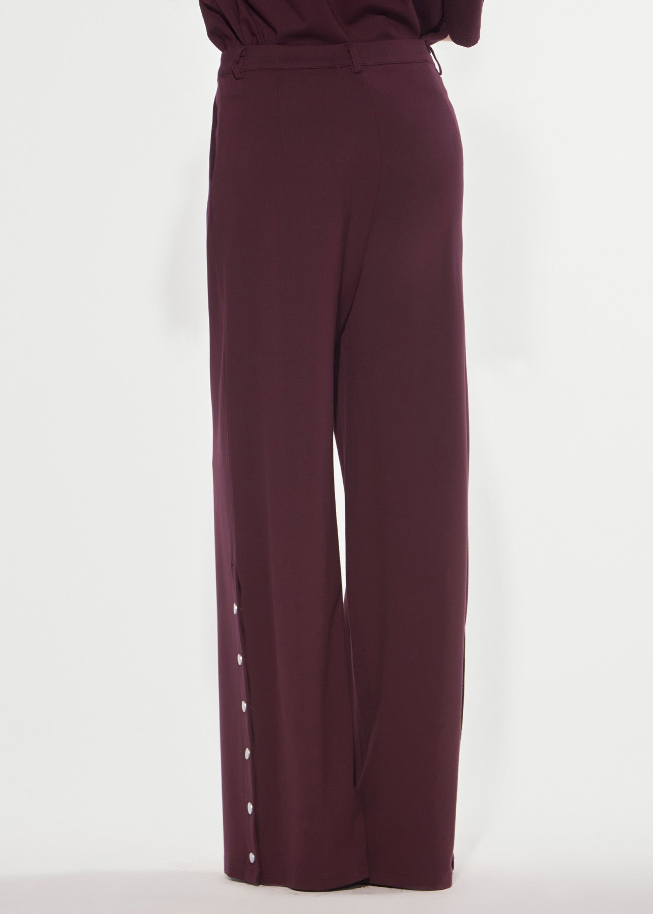 Denny Rose Punto Milano Palazzohose Red Wine mit Knöpfen