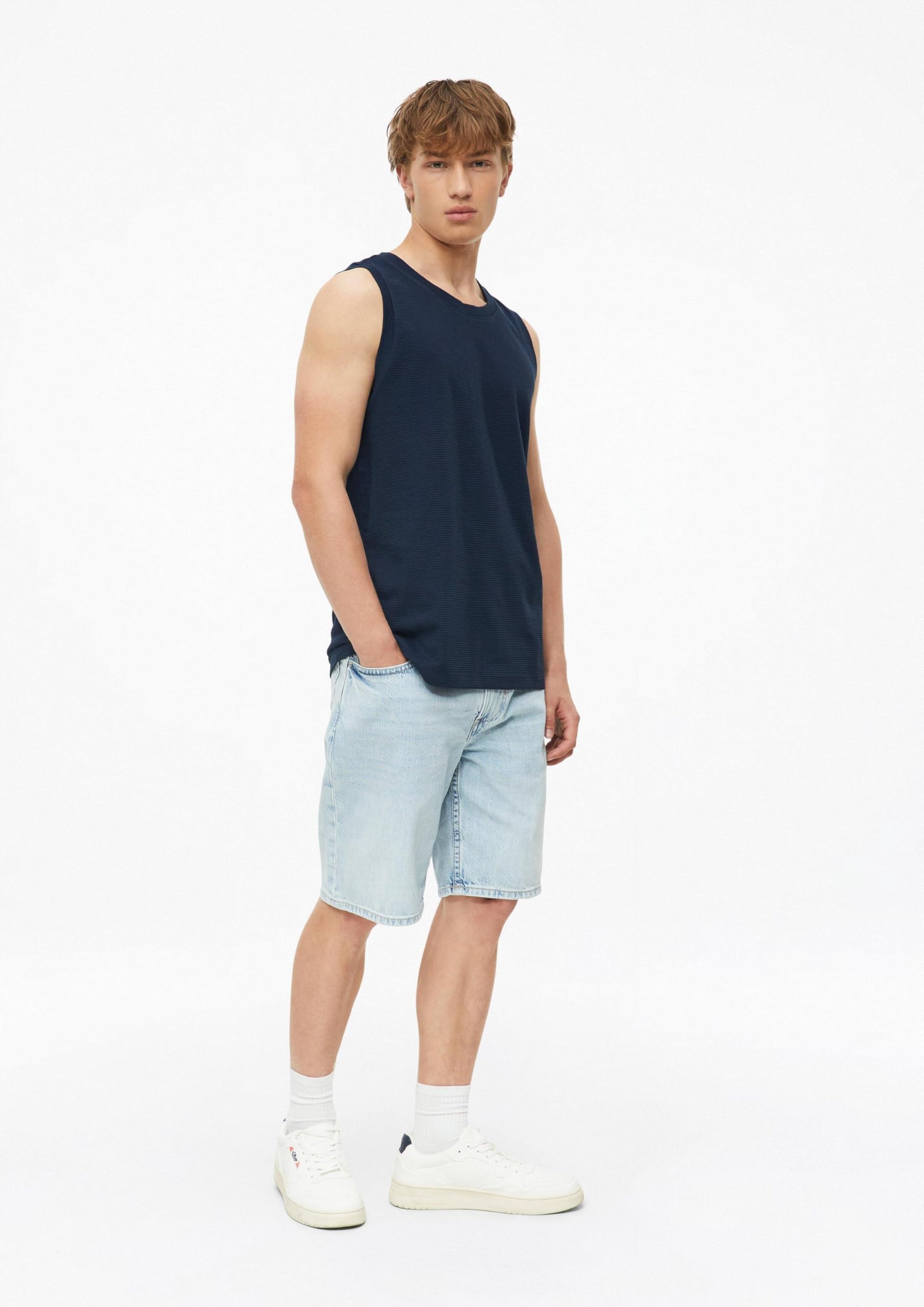 s.Oliver Junior Tanktop navy Jacquard ärmellos