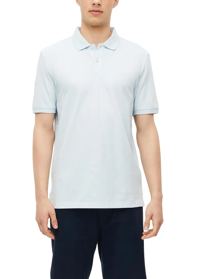 s.Oliver RED LABEL Polo-Shirt Baumwolle blassblau kurzarm