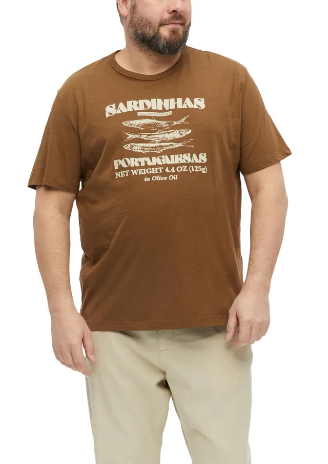 s.Oliver Big Size T-Shirt Flammgarn Frontprint Baumwolle