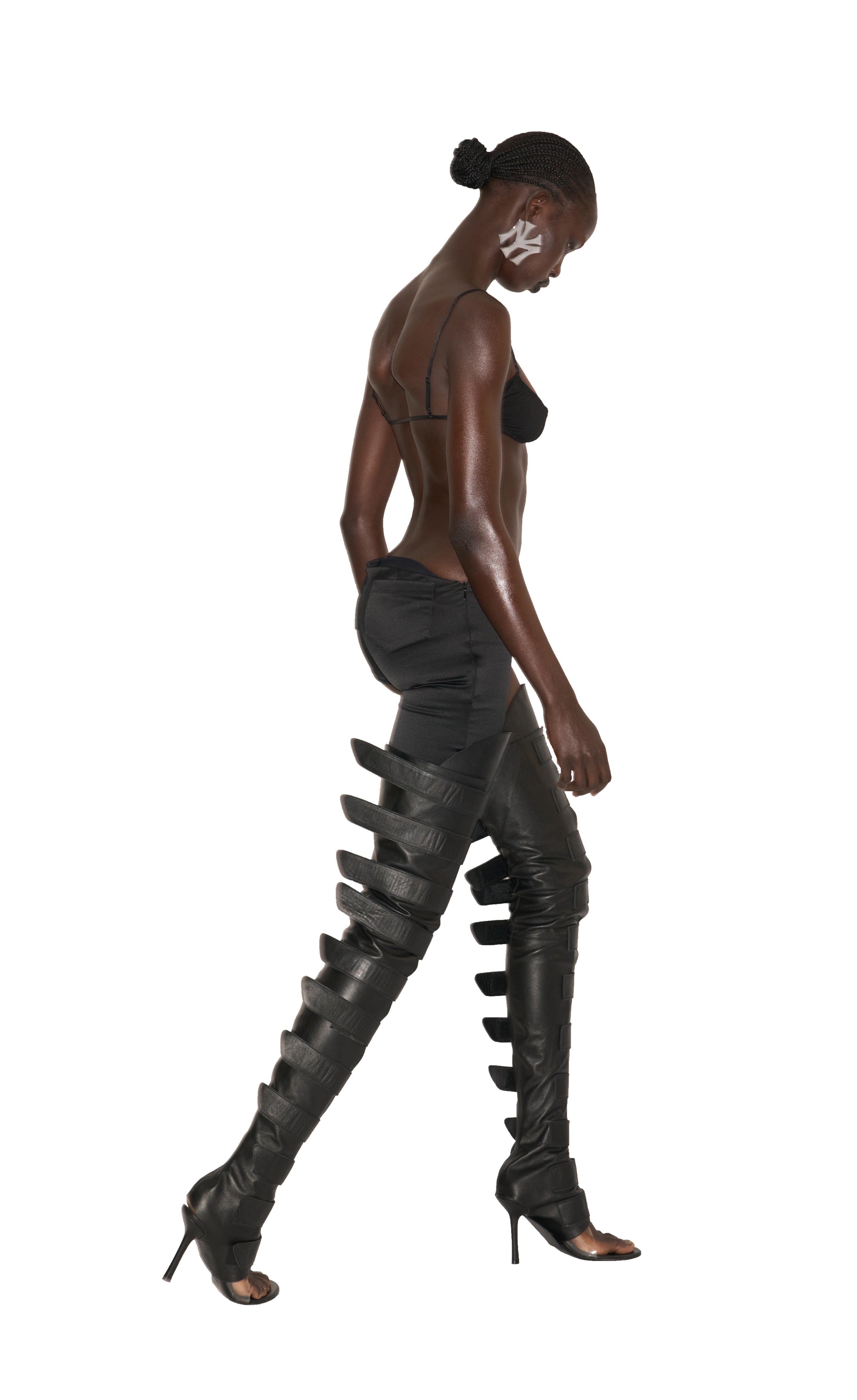 Mowalola Lola Strap High Boot Stiefel schwarz