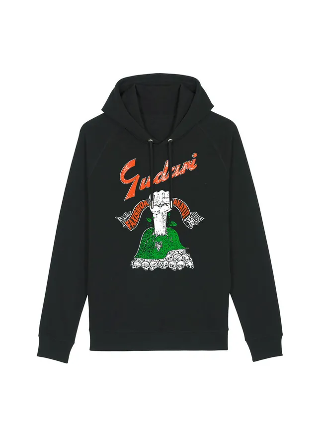dna merch Gudari Kapuzenpullover Damen burgunderrot Baumwolle