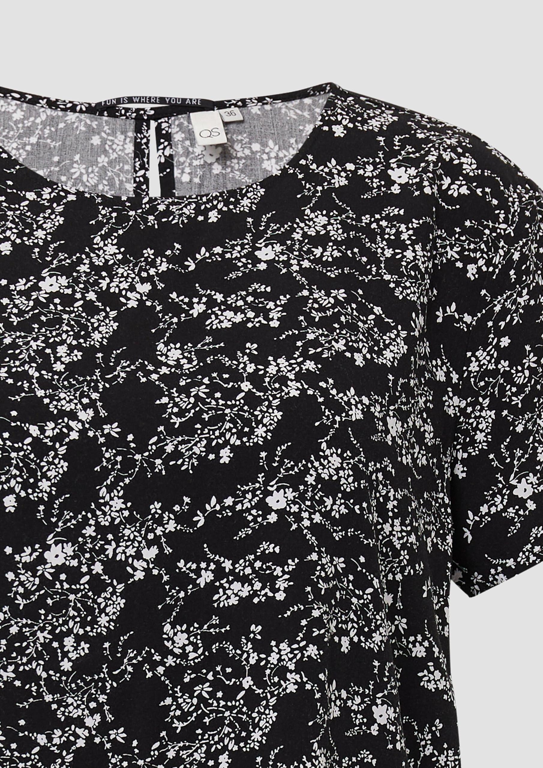 s.Oliver QS Kurzarmbluse Shirt Schwarz 38 Viskose