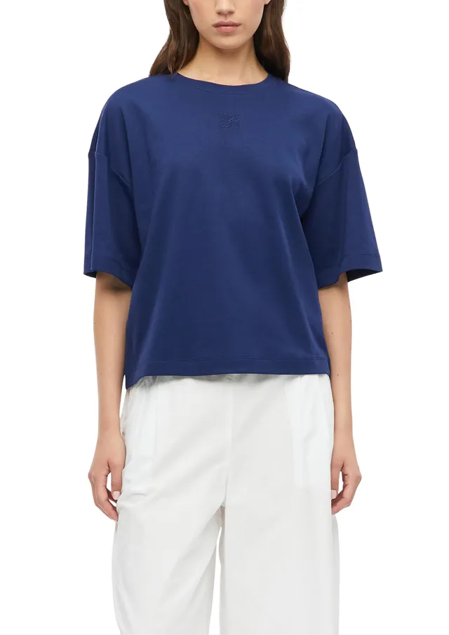 s.Oliver RED LABEL Oversize T-Shirt 42 dunkelblau Stickerei