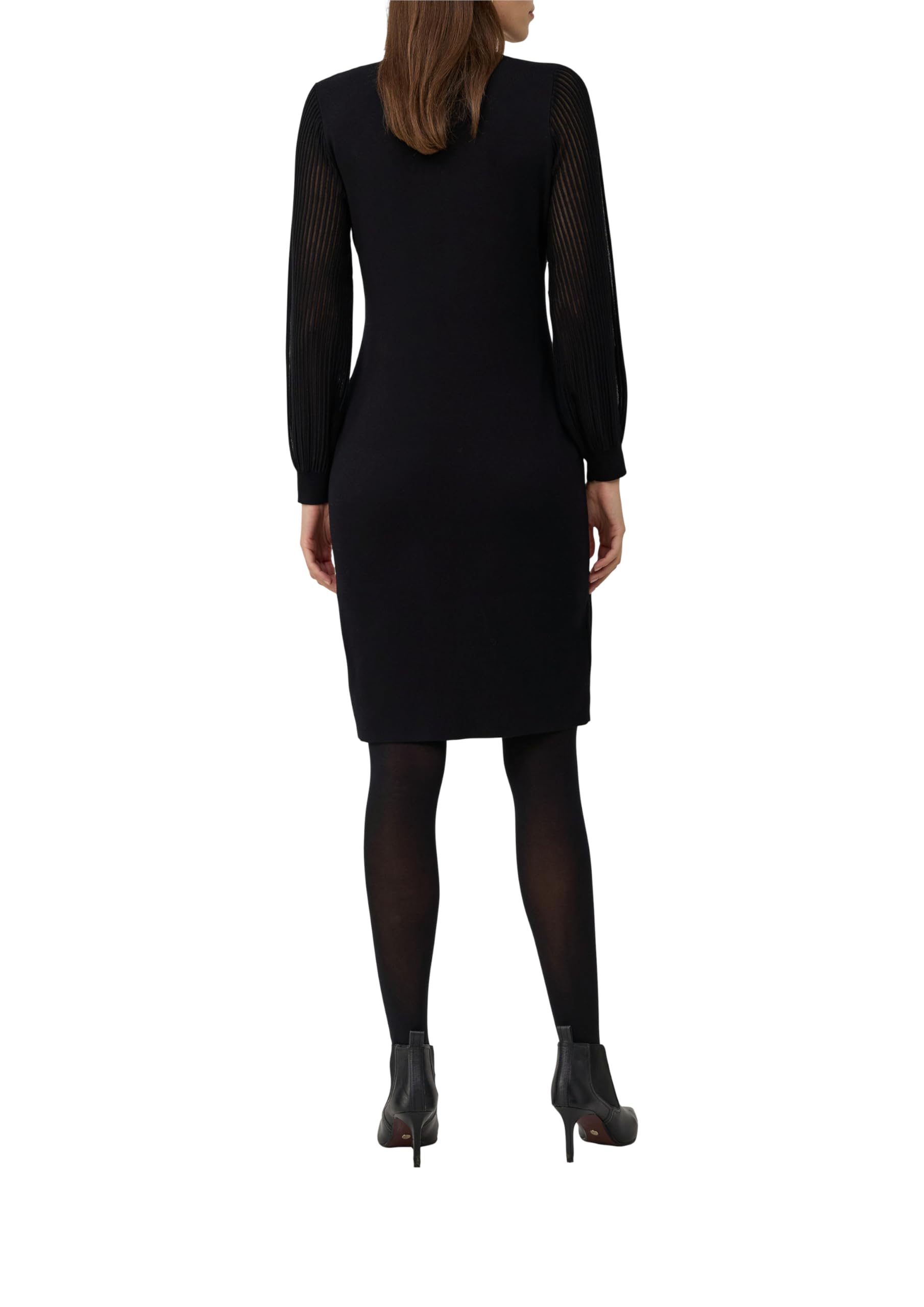 s.Oliver Viskosemix Kleid figurumspielend transparente Ärmel