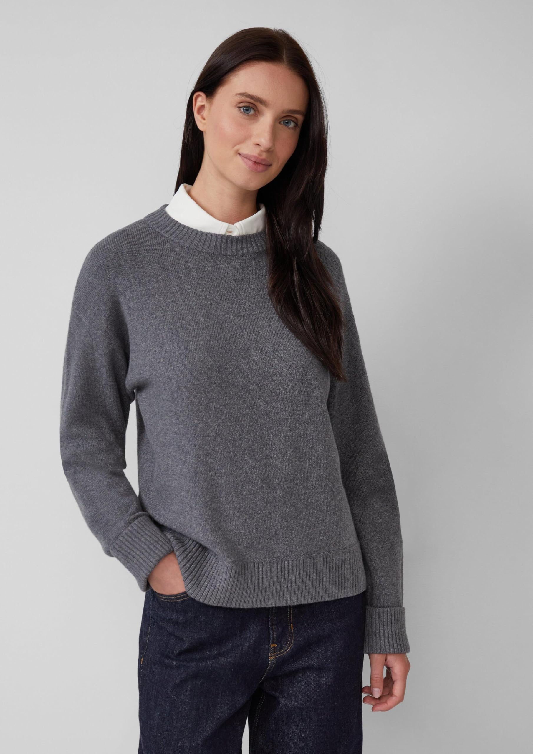 s.Oliver Junior Strickpullover mit Ärmelaufschlag Bordeaux
