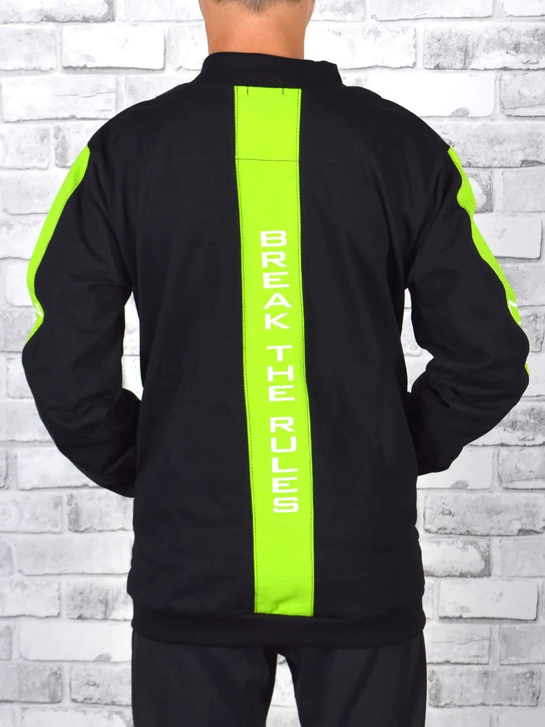BEZLIT Jungen Sweatjacke Break Rules schwarz-hellgrün Zip